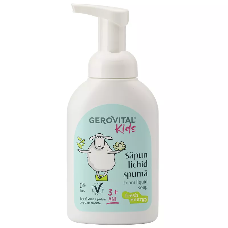Sapun lichid spuma Gerovital Kids, Fresh Energy, 300 ml, Gerovital, [],nordpharm.ro