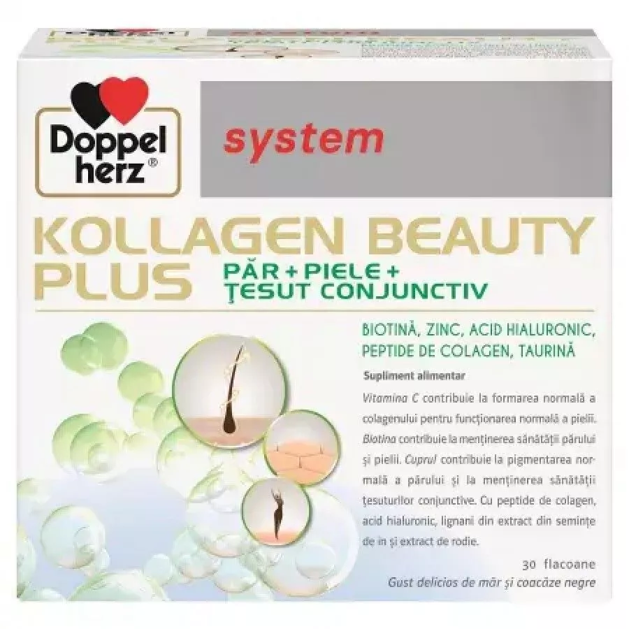 Kollagen System Beauty Plus, 30 flacoane, Doppelherz, [],nordpharm.ro
