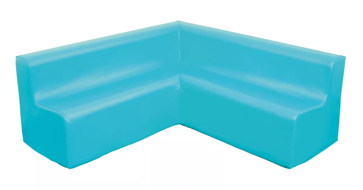 Canapea de colt, albastru, 110 x 110 x 45 cm