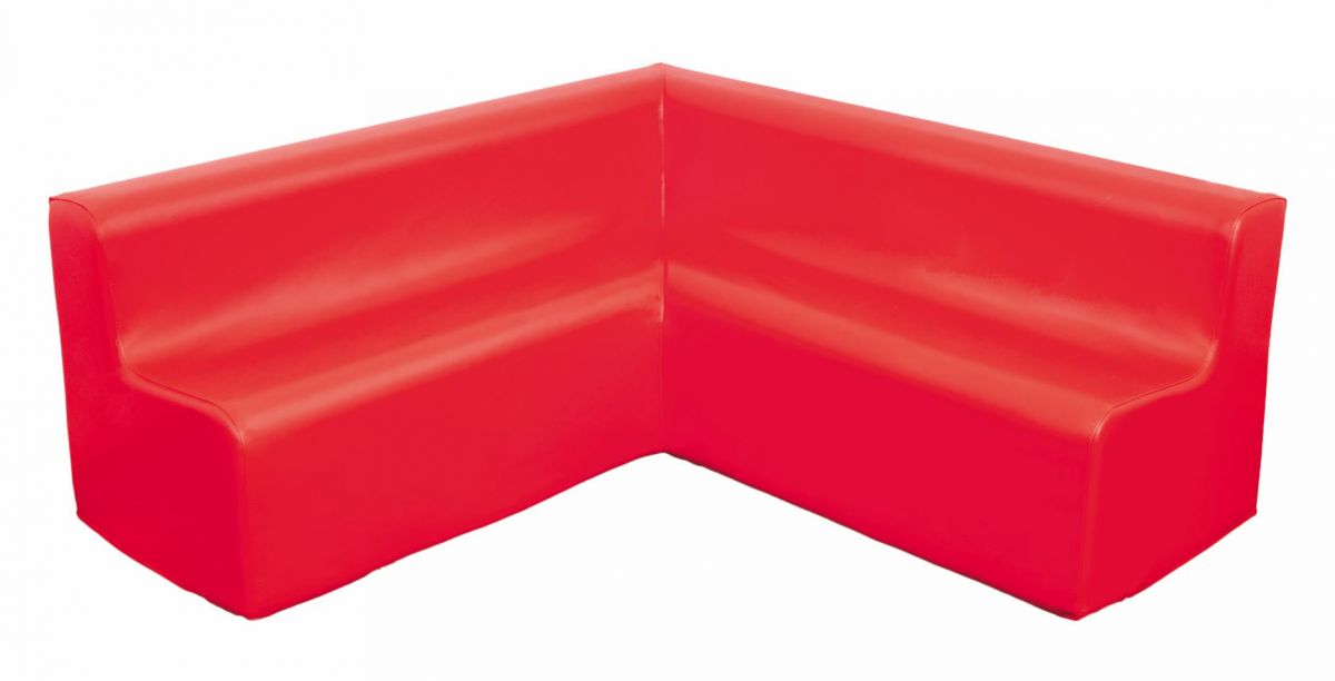 Canapea de colt, rosu, 110 x 110 x 45 cm