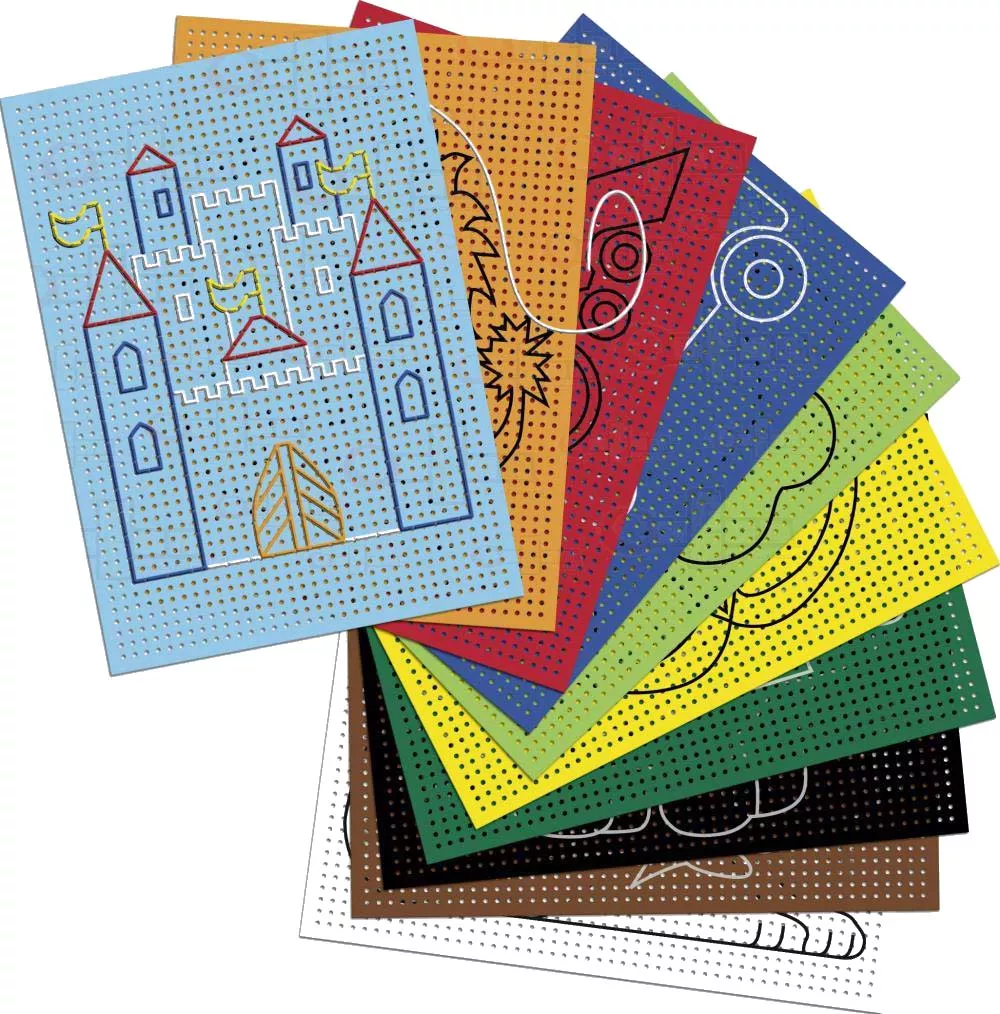 Carton colorat cu modele pentru cusut - 10 buc, 17 x 25 cm