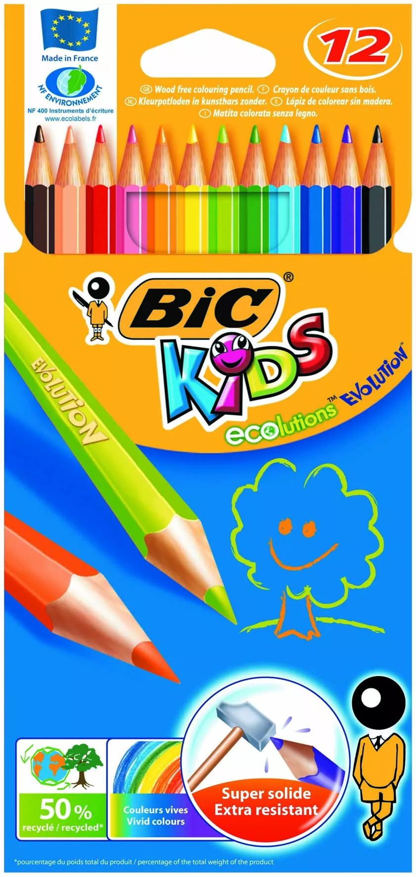 Creioane colorate BIC - set de 12 buc