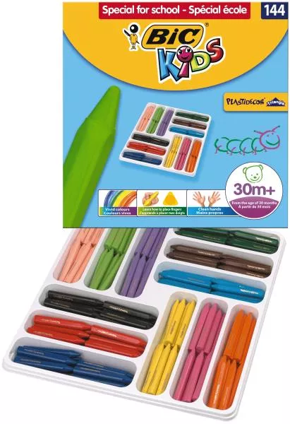 Creioane plastic BIC cutie scolara