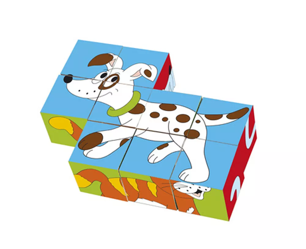 Cuburi puzzle animale colorate
