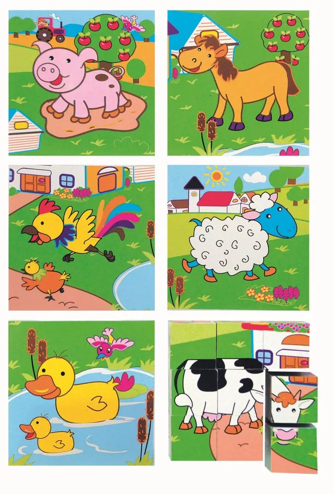 Cuburi puzzle animale