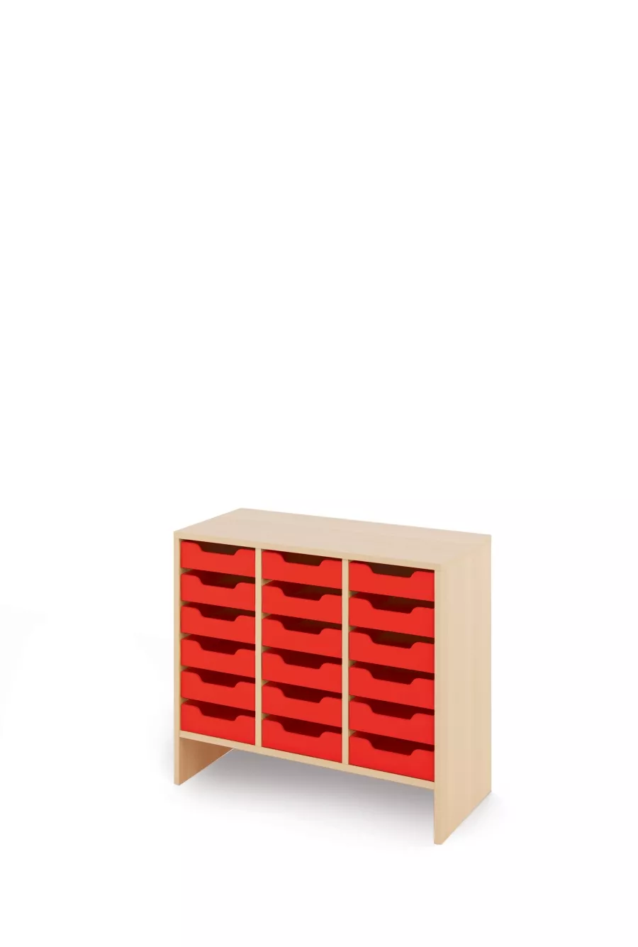 Dulap (M) cu sertare mici din carton - Rosu