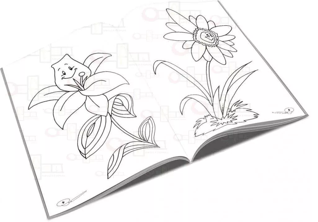 Flori - carte de colorat fara text