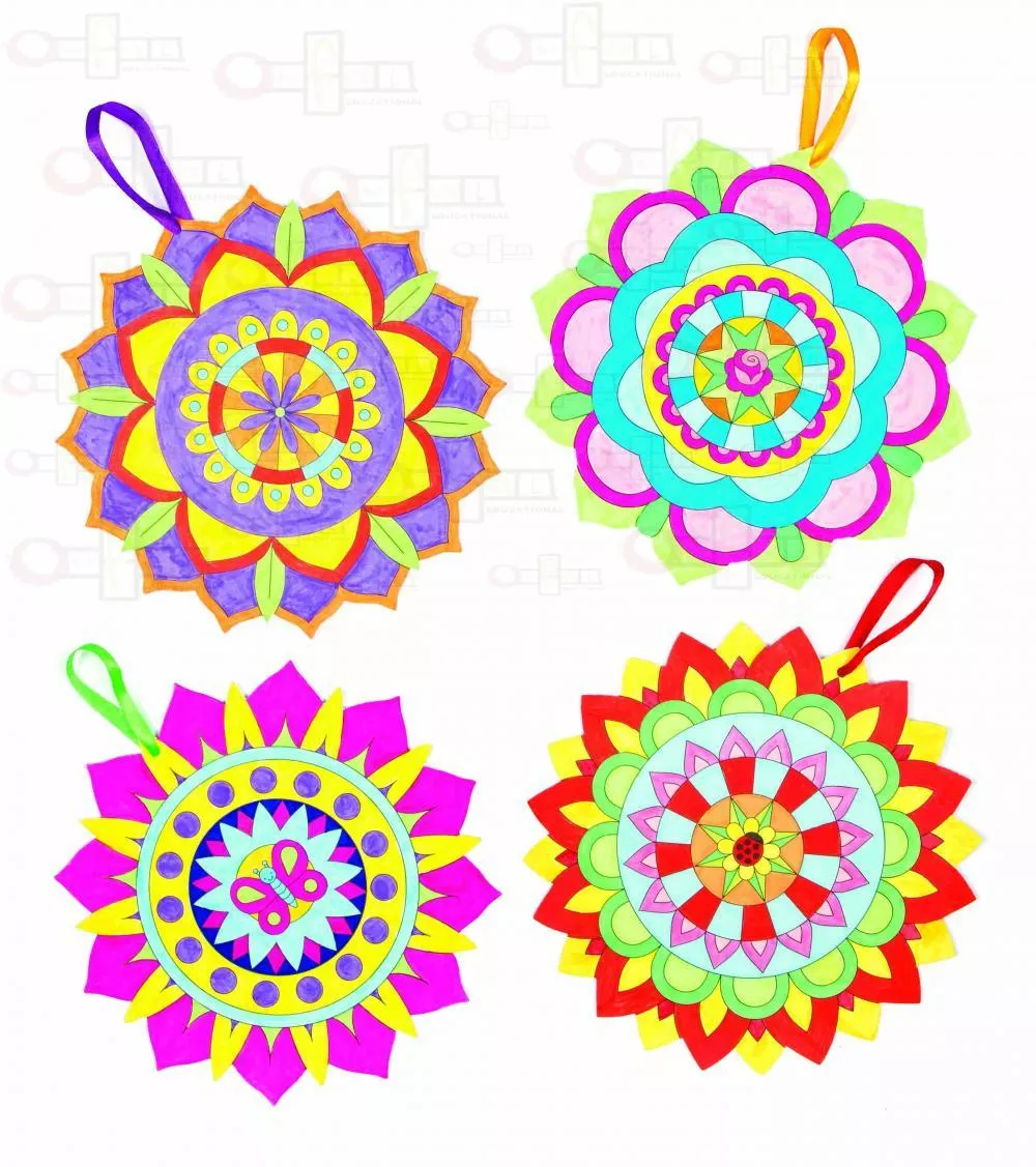 Flori Mandala pentru colorat