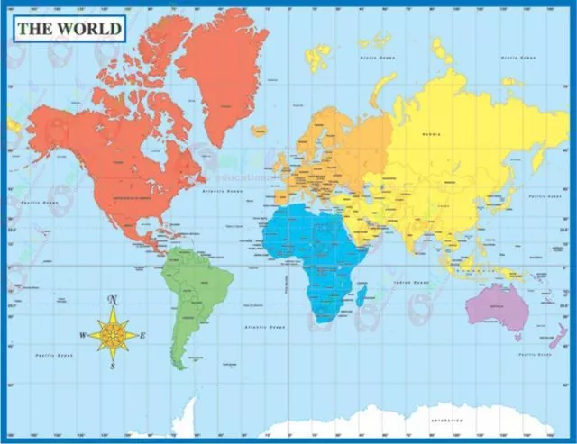 Harta lumii - plansa laminata