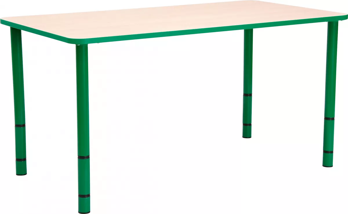 Masa cu picioare reglabile metalice dreptunghiulara - verde