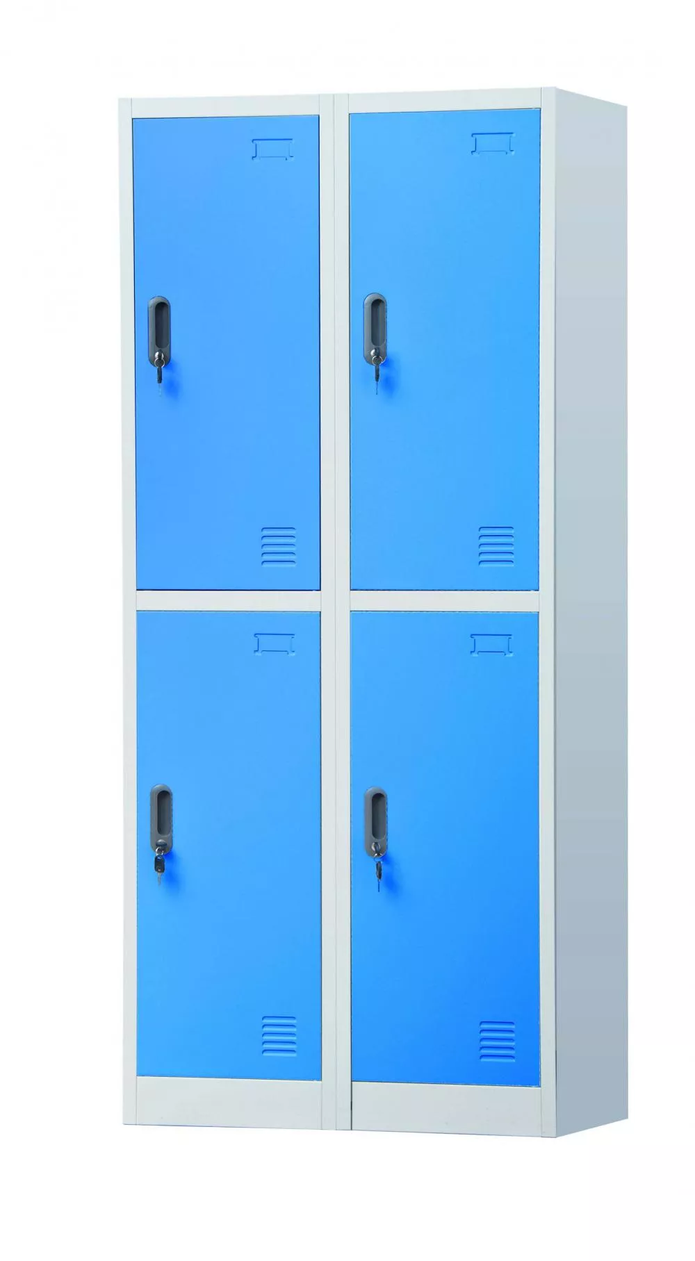 Vestiar metalic cu 4 compartimente albastru 76 x 48 x 182 cm