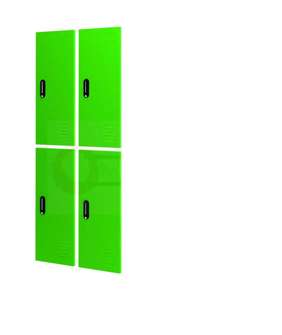 Vestiar metalic 4 compartimente, verde, 76 x 45 x 182 cm