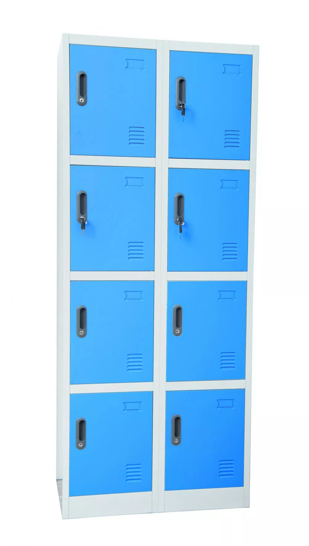 Vestiar metalic 8 compartimente albastru 76 x 45 x 182 cm