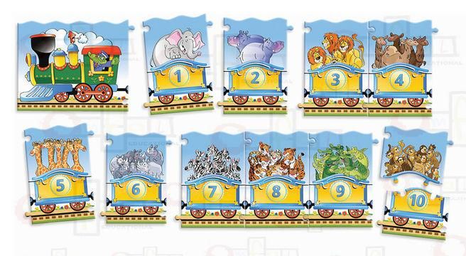 Puzzle Cifre Si Alfabet Puzzle Trenulet Cu Numere Si Animale 660019 Castorland Omfal Educational