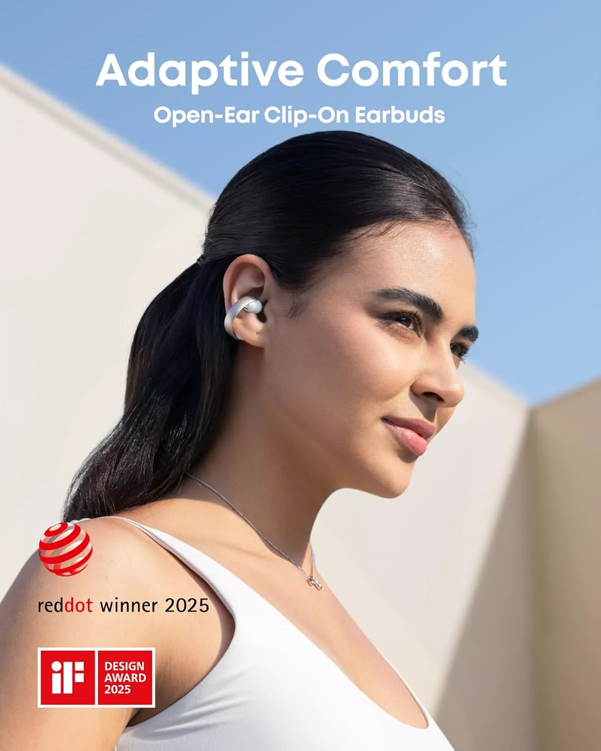 Casti true wireless Soundcore AeroClip Open-Ear Clip-On, 4 M...