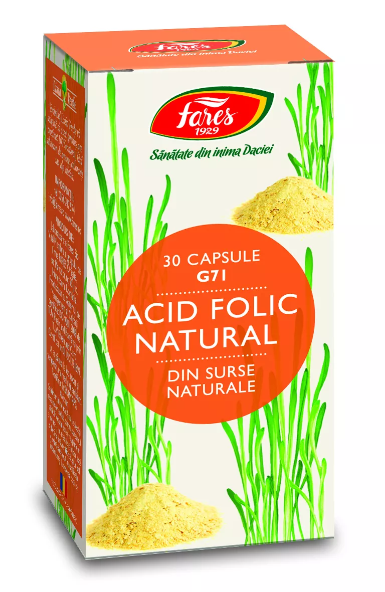 Acid folic natural x 30cps (Fares), [],remediumfarm.ro