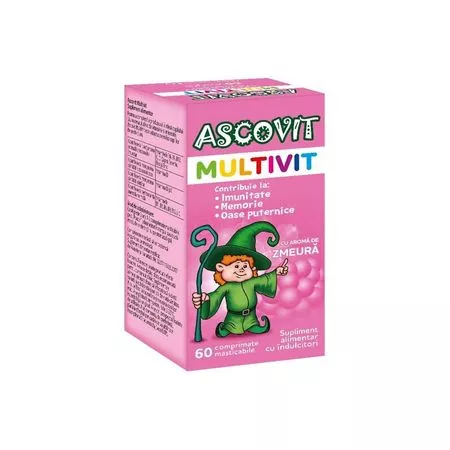 Ascovit multivit zmeura x 60cp.mast, [],remediumfarm.ro