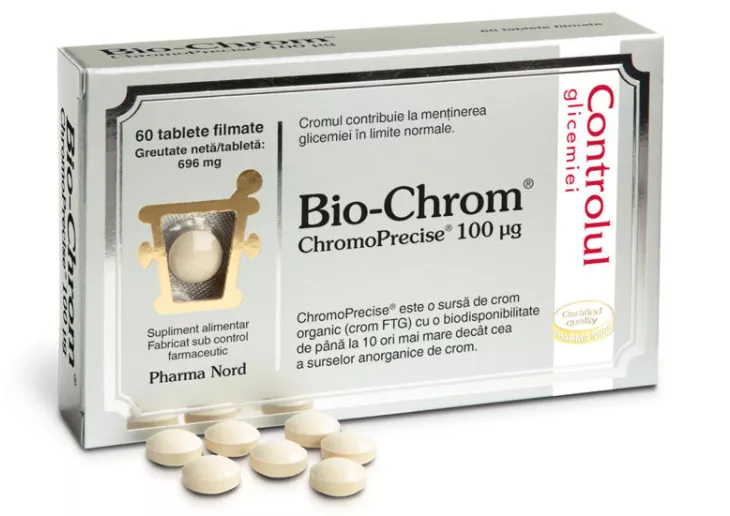Bio-Chrom FTG forte 100mcg x 60 cpr (PharmaNord), [],remediumfarm.ro