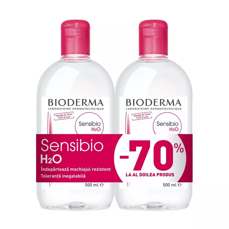 BIODERMA Sensibio H2O solutie micelara x 500ml 1+1-70%, [],remediumfarm.ro