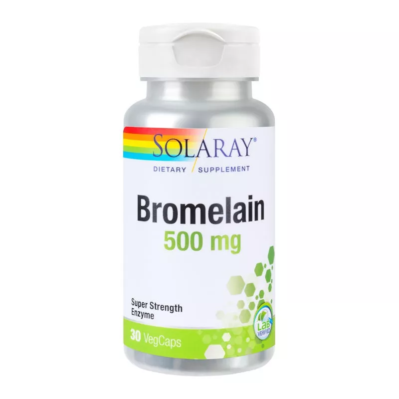Bromelain 500mg Solaray, 30 capsule, Secom, [],remediumfarm.ro