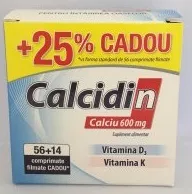 Zdrovit Calcidin Ca 600mg+v.D3+vit.K x 56cp.film+14cpr.film, [],remediumfarm.ro