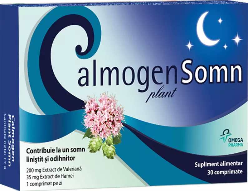 Calmogen Plant Somn, 30 comprimate, Omega Pharma, [],remediumfarm.ro