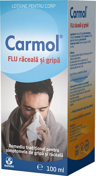 Carmol Flu raceala si gripa, 100 ml, Biofarm, [],remediumfarm.ro