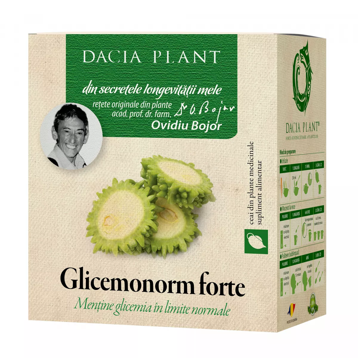 Ceai Glicemonorm Forte, 50g, Dacia Plant, [],remediumfarm.ro