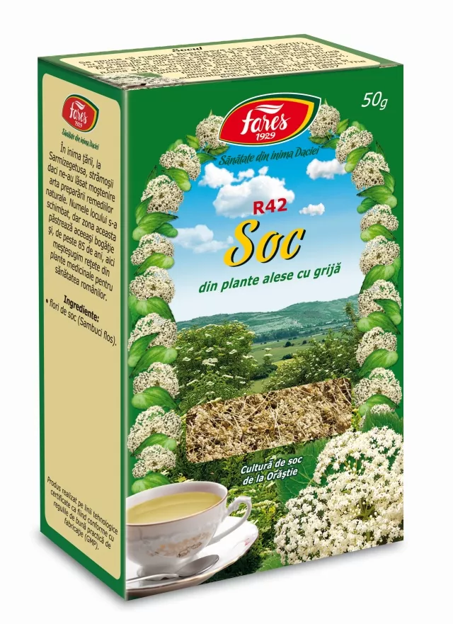Ceai soc fl x 50g (Fares), [],remediumfarm.ro