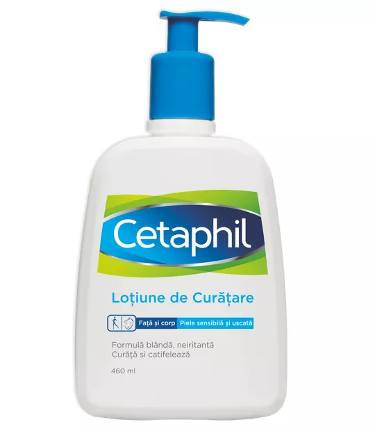 Lotiune de curatare pentru piele sensibila si uscata, 460 ml, Cetaphil, [],remediumfarm.ro