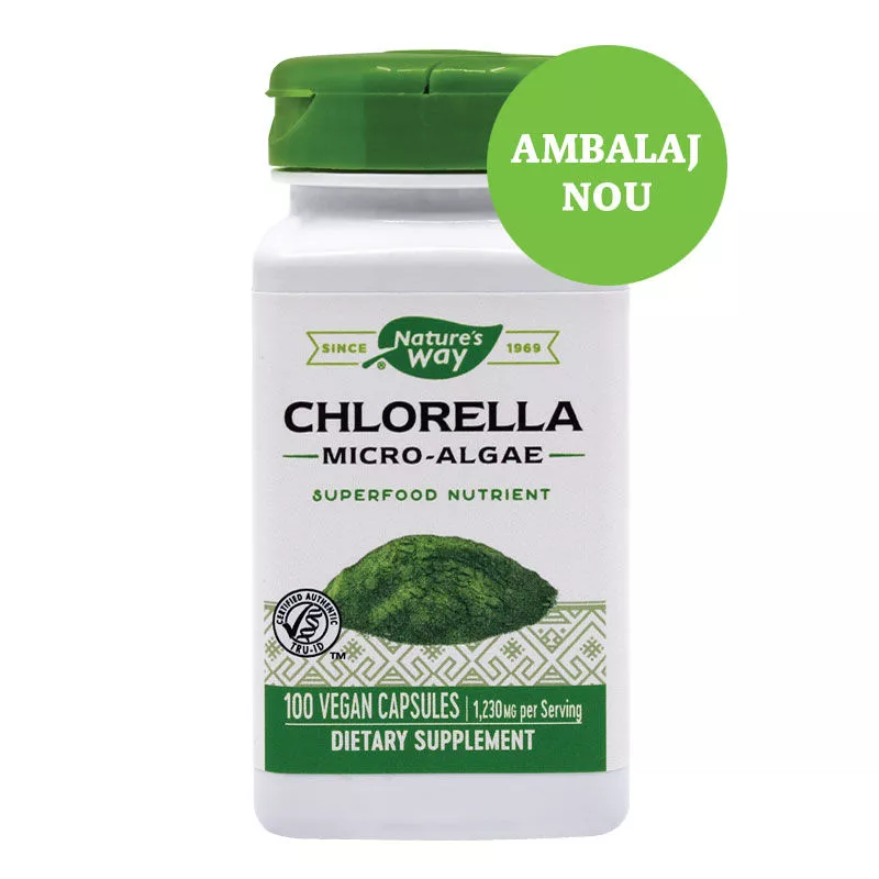 Chlorella Micro-algae 410mg Nature's Way, 100 capsule, Secom, [],remediumfarm.ro