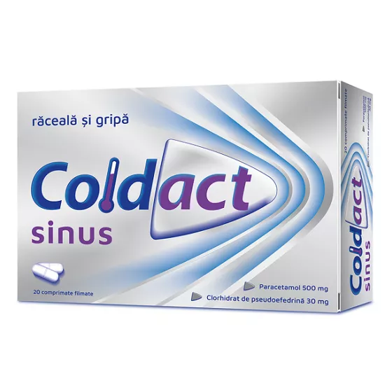 Coldact Sinus 500mg/30mg, 20 comprimate filmate, Terapia, [],remediumfarm.ro