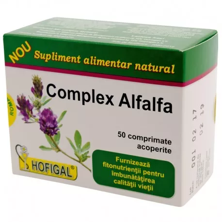 Complex Alfalfa, 50 comprimate, Hofigal, [],remediumfarm.ro