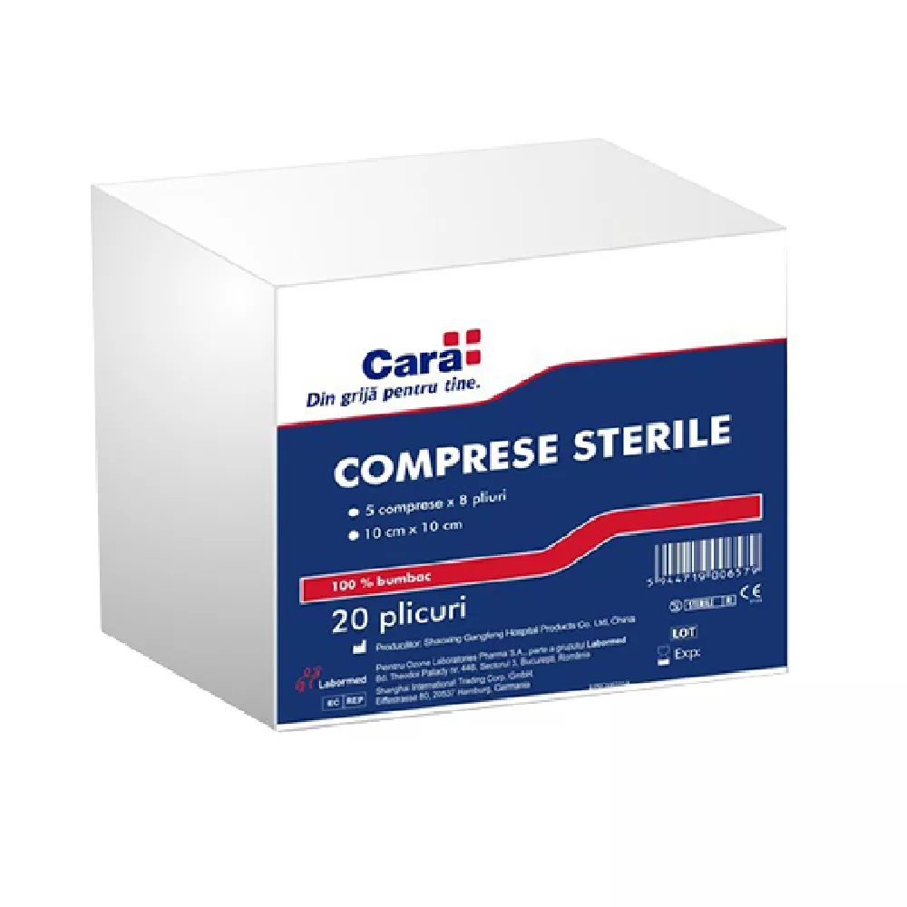 Comprese Sterile 10/10 , 20 plicuri (Cara), [],remediumfarm.ro