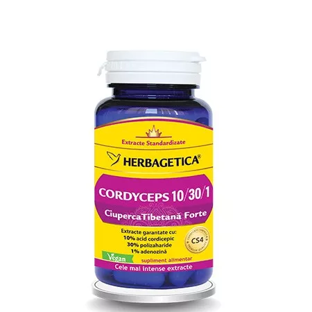 Cordyceps 10/30/1 x 60cps (Herbagetica), [],remediumfarm.ro