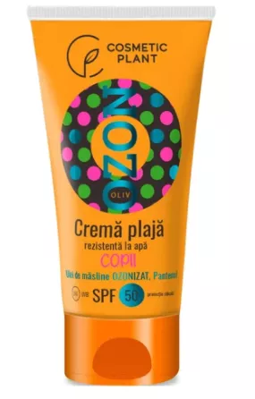 Crema plaja pentru copii SPF50 rezistenta la apa cu ulei de masline, 150 ml, Ozon Cosmetic Plant, [],remediumfarm.ro