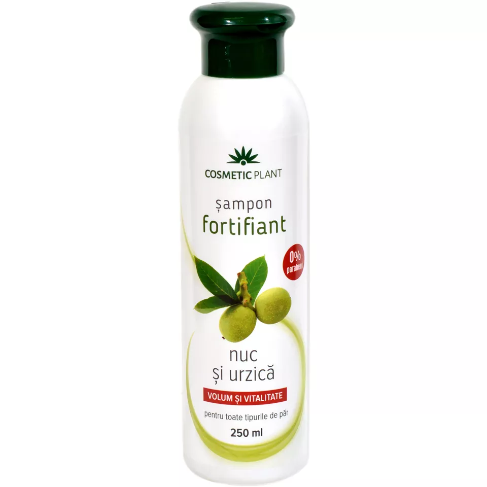 Sampon fortifiant cu nuc si urzica, 250 ml, Cosmetic Plant, [],remediumfarm.ro