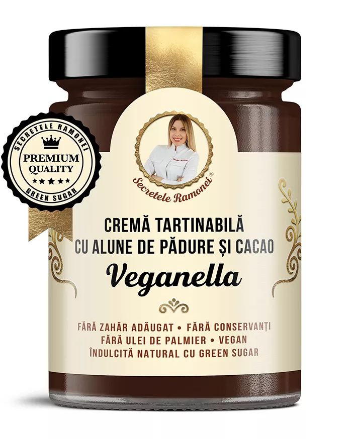 Crema tartinabila alune si cacao Veganella, Secretele Ramonei, 350g, Remedia, [],remediumfarm.ro