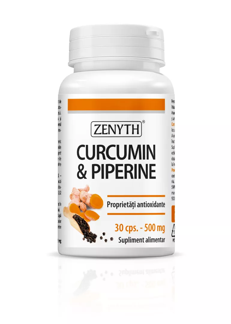Curcumin & Piperine, 30 capsule, Zenyth, [],remediumfarm.ro