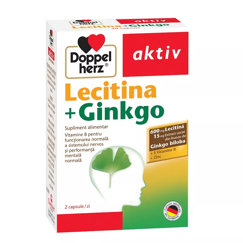 Lecitina+Ginkgo, 30 capsule, Doppelherz, [],remediumfarm.ro