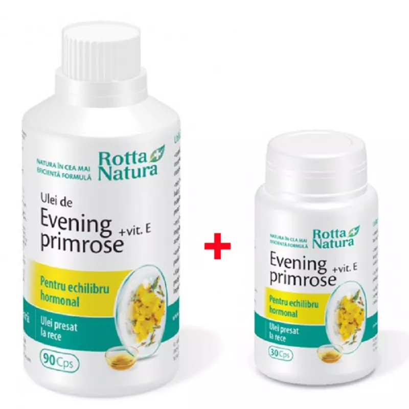 Evening primrose+Vitamina E 90cps+30cps(RottaNatura), [],remediumfarm.ro