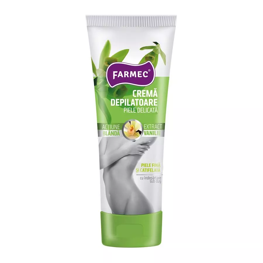 Crema depilatoare piele sensibila cu vanilie, 150 ml, Farmec 822, [],remediumfarm.ro