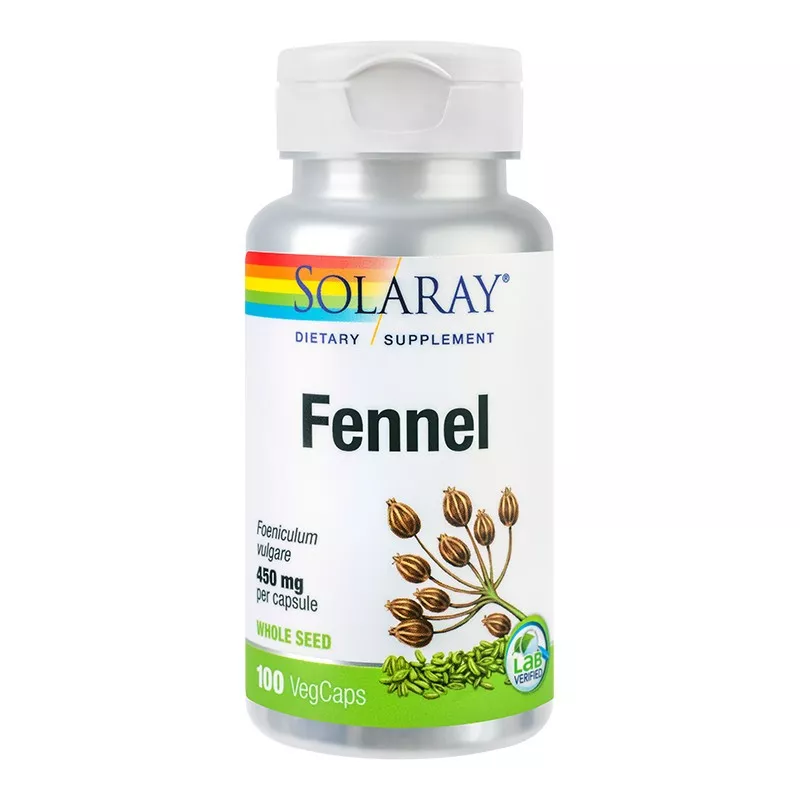 Fennel (Fenicul) 450mg Solaray, 100 capsule, Secom, [],remediumfarm.ro