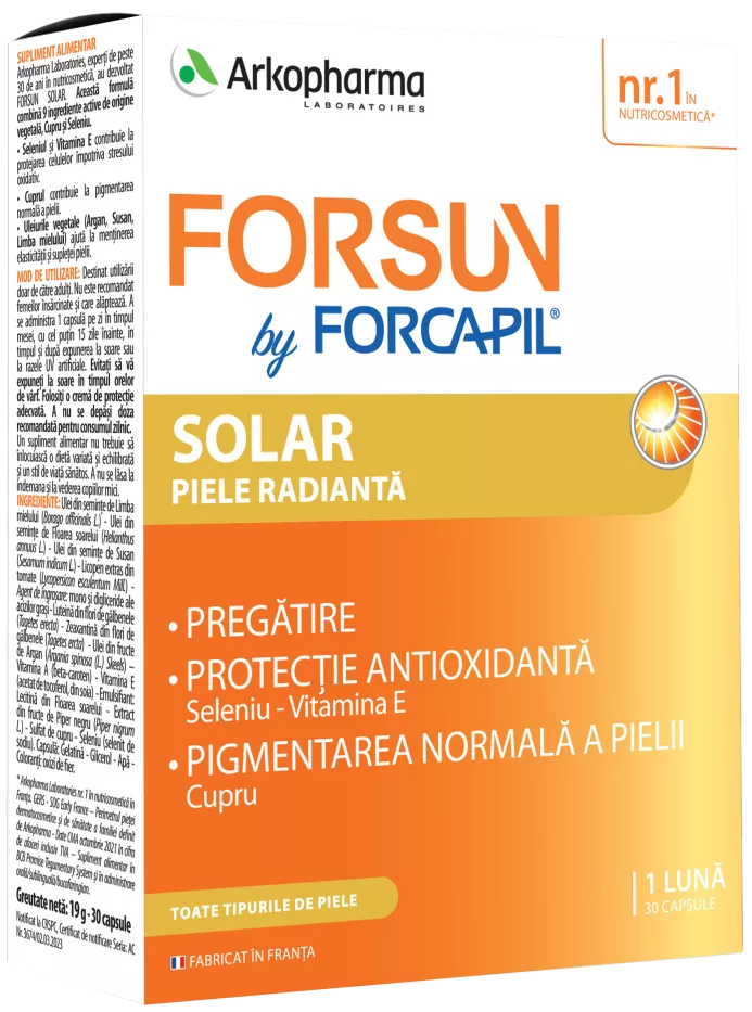 Forcapil Forsun Solar, 30 capsule, Arkopharma , [],remediumfarm.ro
