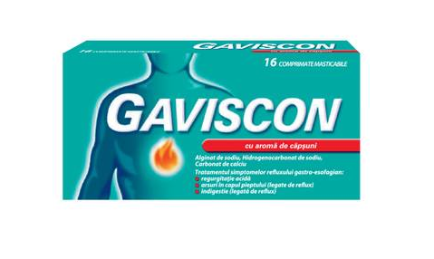 Gaviscon capsuni, 16 comprimate masticabile, Reckitt Benckiser, [],remediumfarm.ro