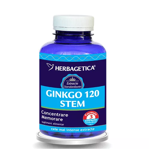 Ginkgo 120 Stem x 120cps (Herbagetica), [],remediumfarm.ro