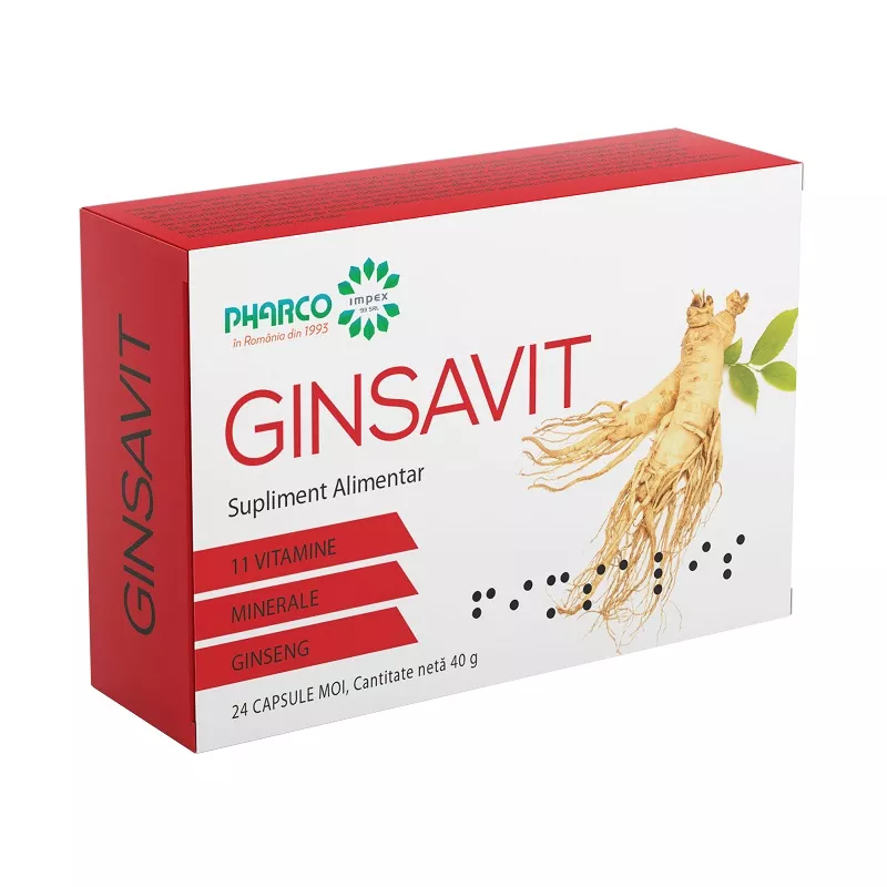 Ginsavit, 24 capsule, Pharco, [],remediumfarm.ro