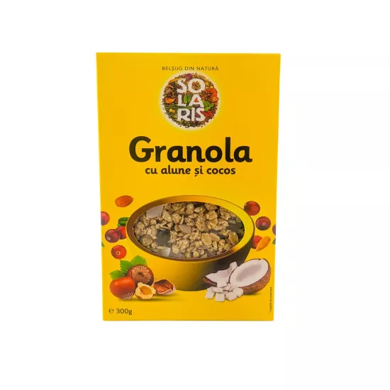 Granola cu alune si cocos, 300g, Solaris, [],remediumfarm.ro
