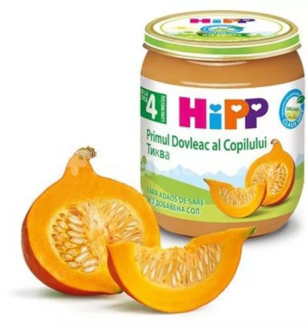 HIPP Primul dovleac al copilului BIO 4luni+, 125 g, [],remediumfarm.ro