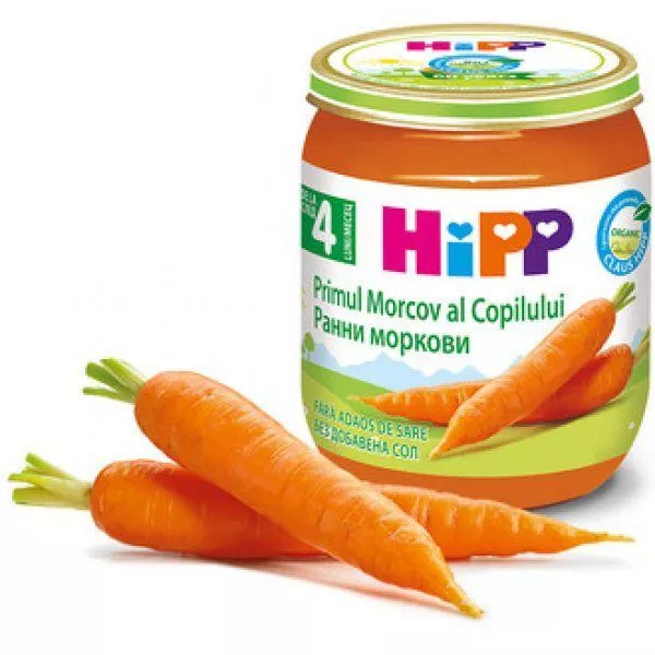 Hipp Primul morcov al copilului BIO 4luni+, 125 g, [],remediumfarm.ro